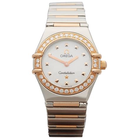 omega women's constellation silver dial watch price|ladies Omega Constellation diamond bezel.